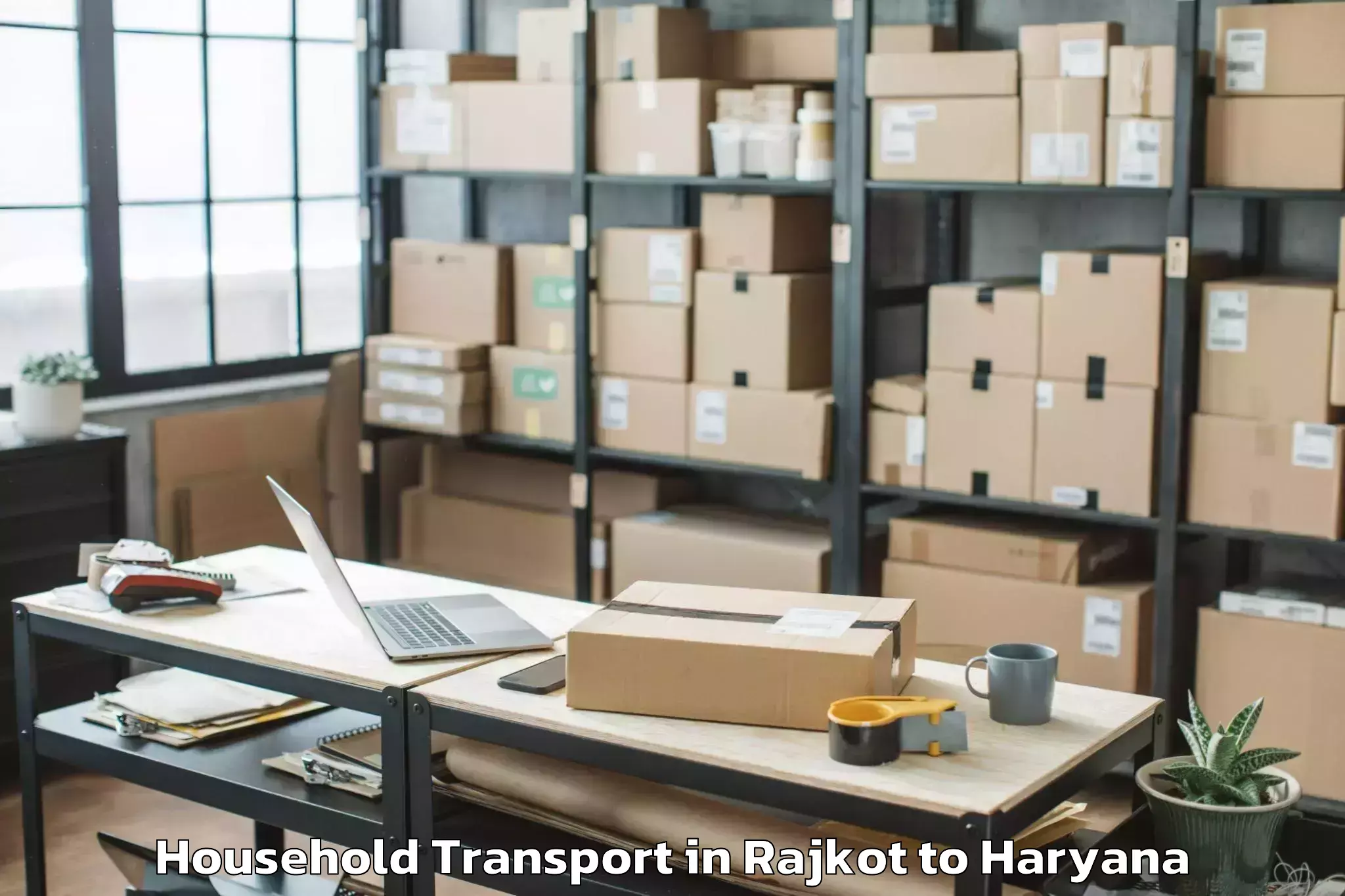 Affordable Rajkot to Mvn University Palwal Household Transport